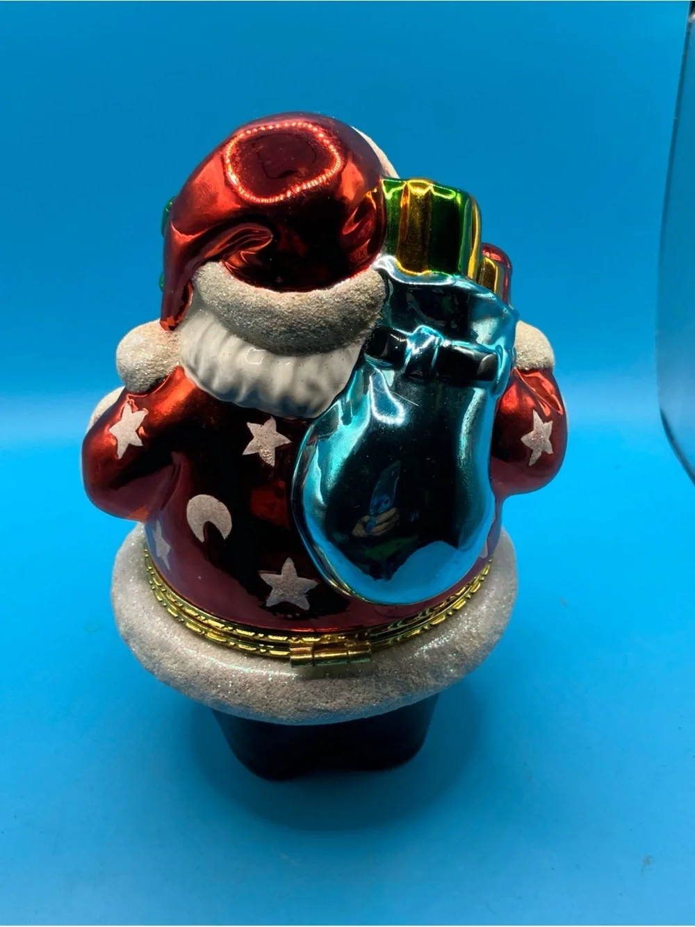 Christopher Radko Ceramic Santa Hinged Trinket Box VTG 6.5